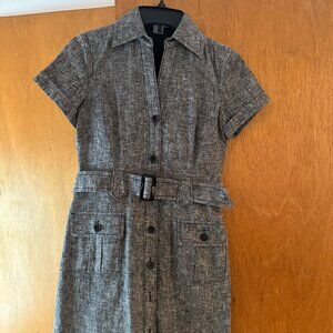 NY & Co Gray Linen Shirtdress - Size 0